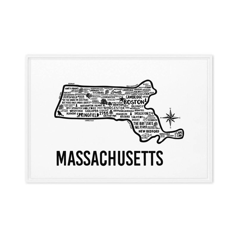 Massachusetts Framed Canvas Print