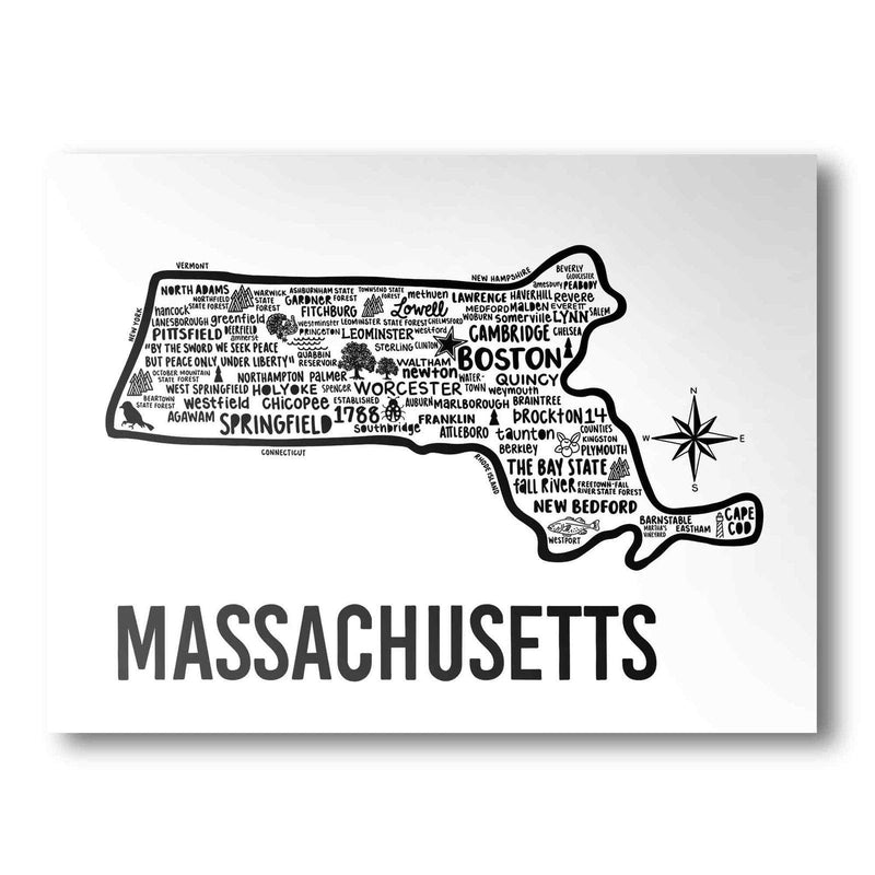 Massachusetts Map Print | Katie Ford