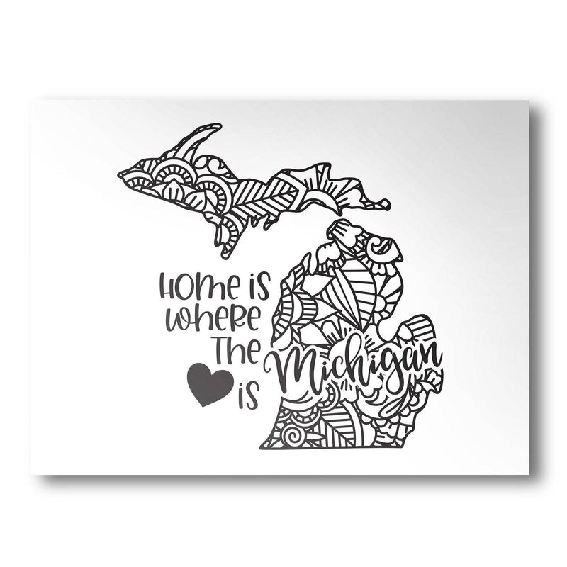 Michigan Poster | Custom Color | Home Is Where The Heart Is