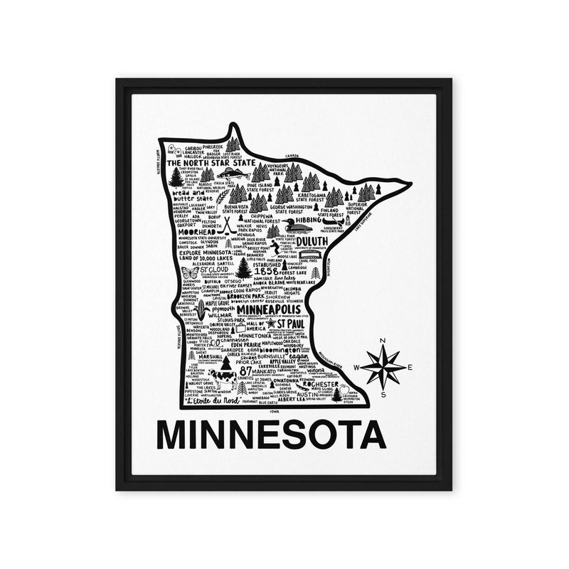 Minnesota Framed Canvas Print