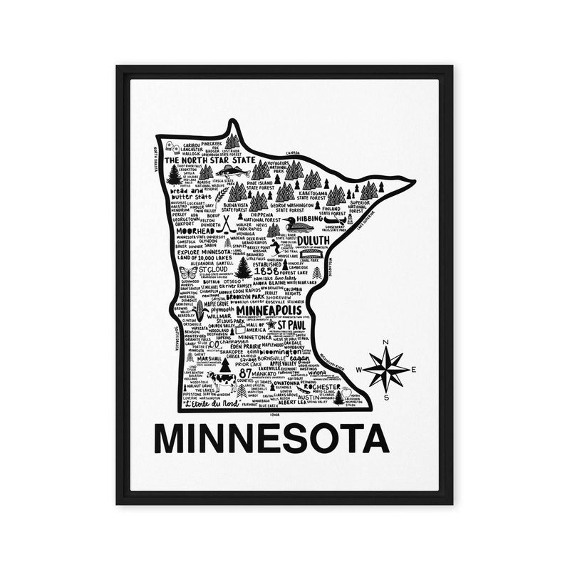 Minnesota Framed Canvas Print