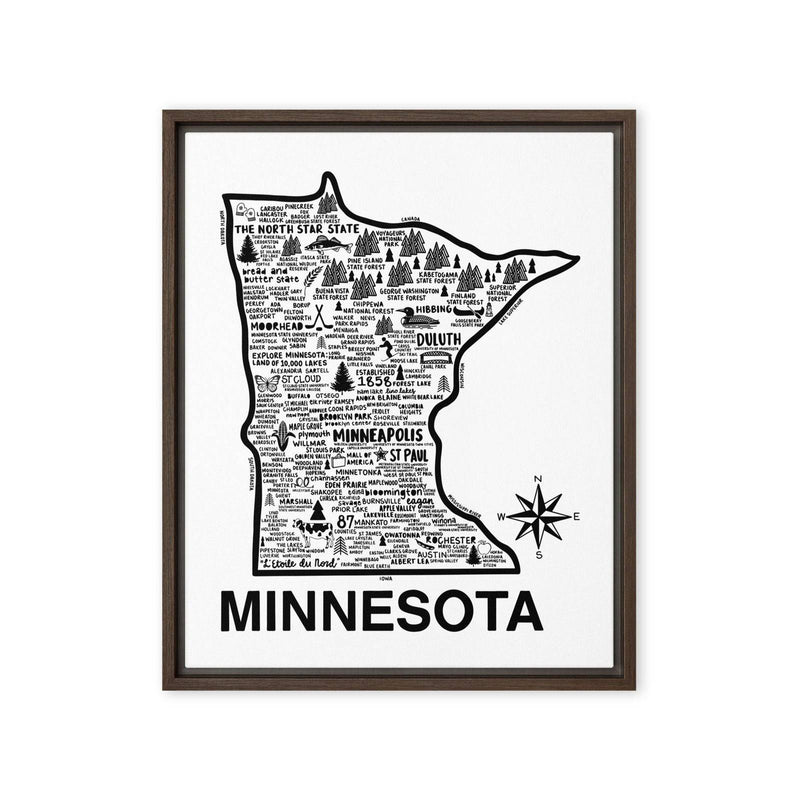 Minnesota Framed Canvas Print