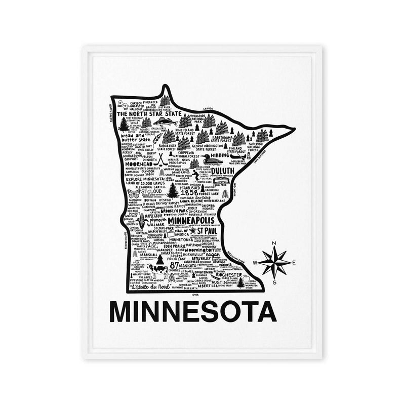 Minnesota Framed Canvas Print