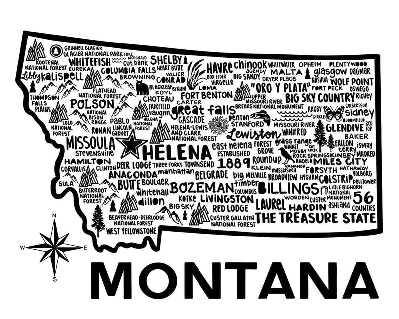 Montana Map Print | Katie Ford