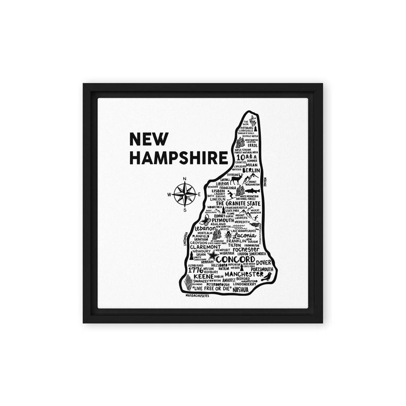 New Hampshire Framed Canvas Print