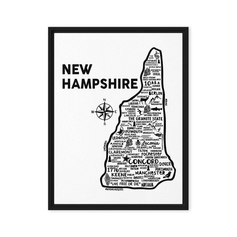 New Hampshire Framed Canvas Print