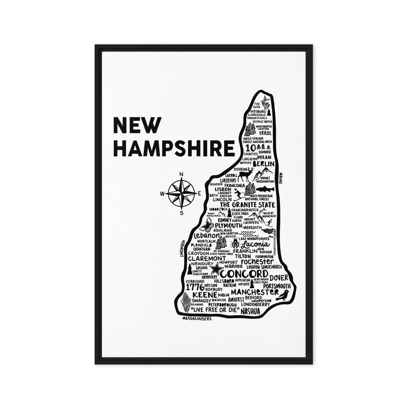 New Hampshire Framed Canvas Print