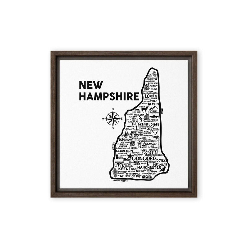 New Hampshire Framed Canvas Print