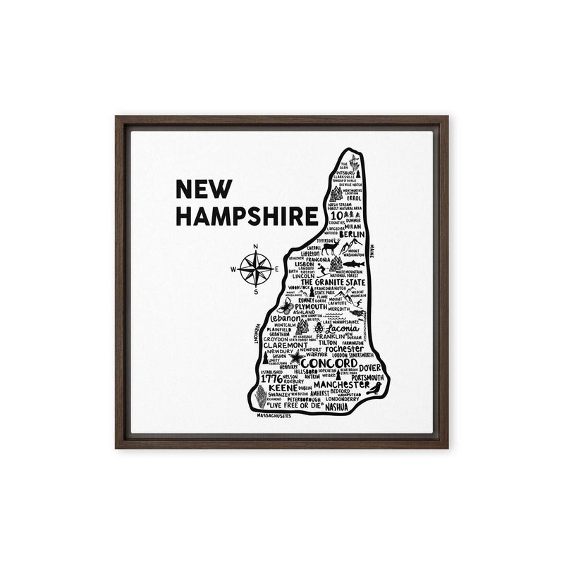 New Hampshire Framed Canvas Print