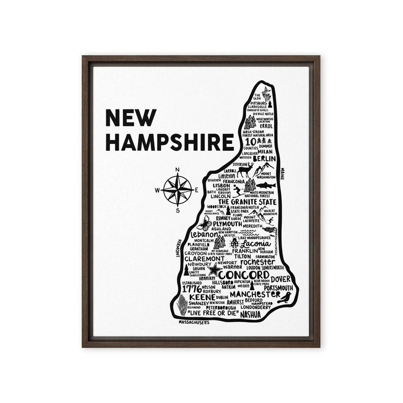 New Hampshire Framed Canvas Print