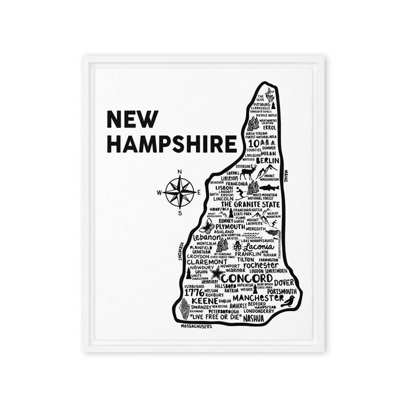 New Hampshire Framed Canvas Print