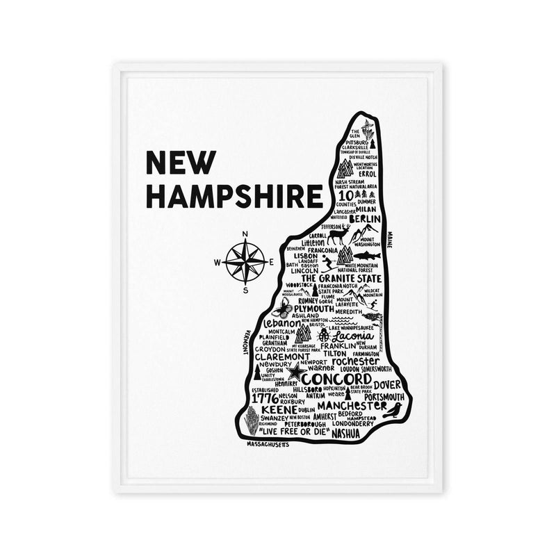 New Hampshire Framed Canvas Print