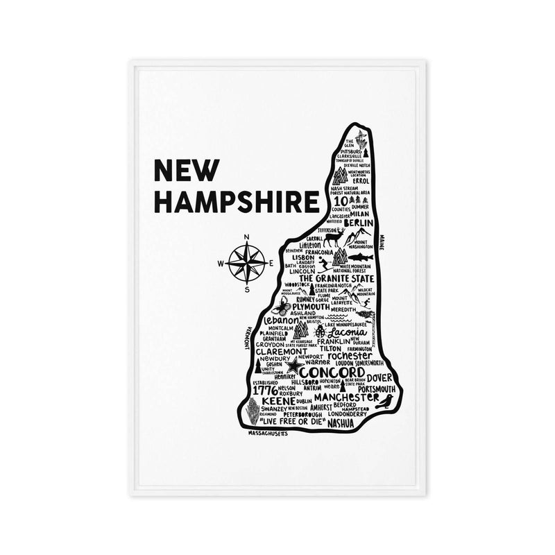 New Hampshire Framed Canvas Print