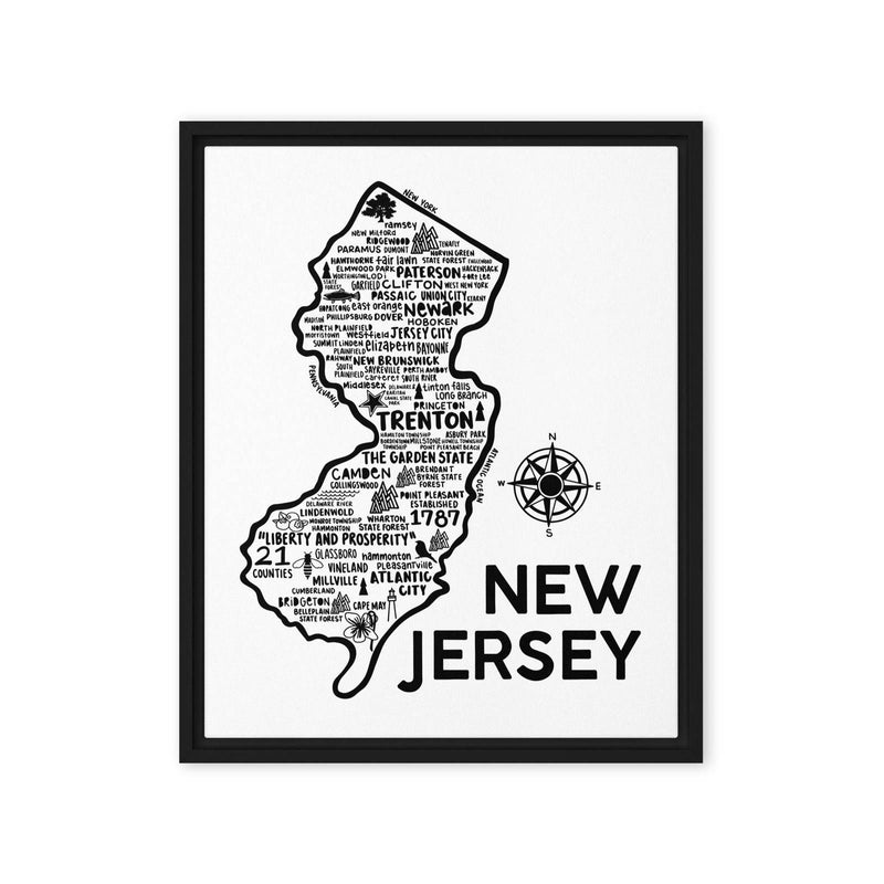 New Jersey Framed Canvas Print