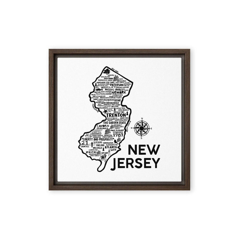 New Jersey Framed Canvas Print