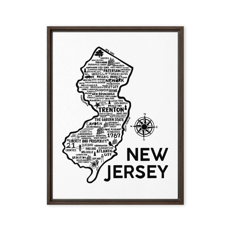 New Jersey Framed Canvas Print