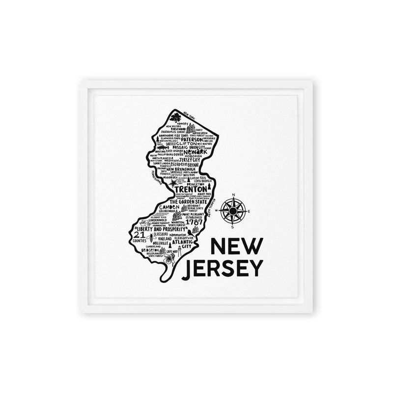 New Jersey Framed Canvas Print