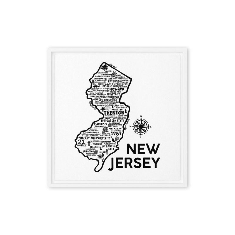 New Jersey Framed Canvas Print