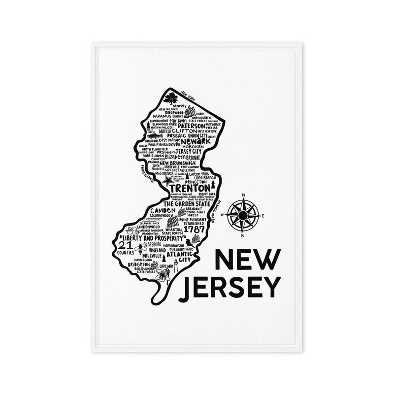 New Jersey Framed Canvas Print