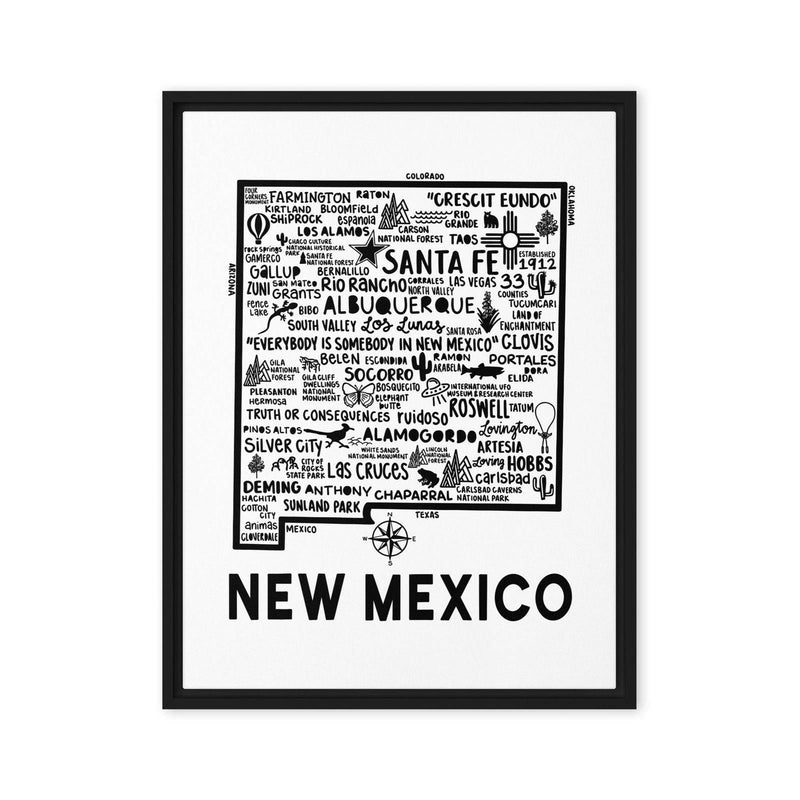 New Mexico Framed Canvas Print