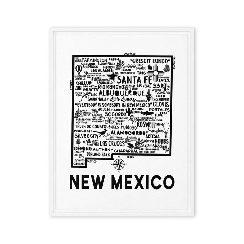 New Mexico Framed Canvas Print