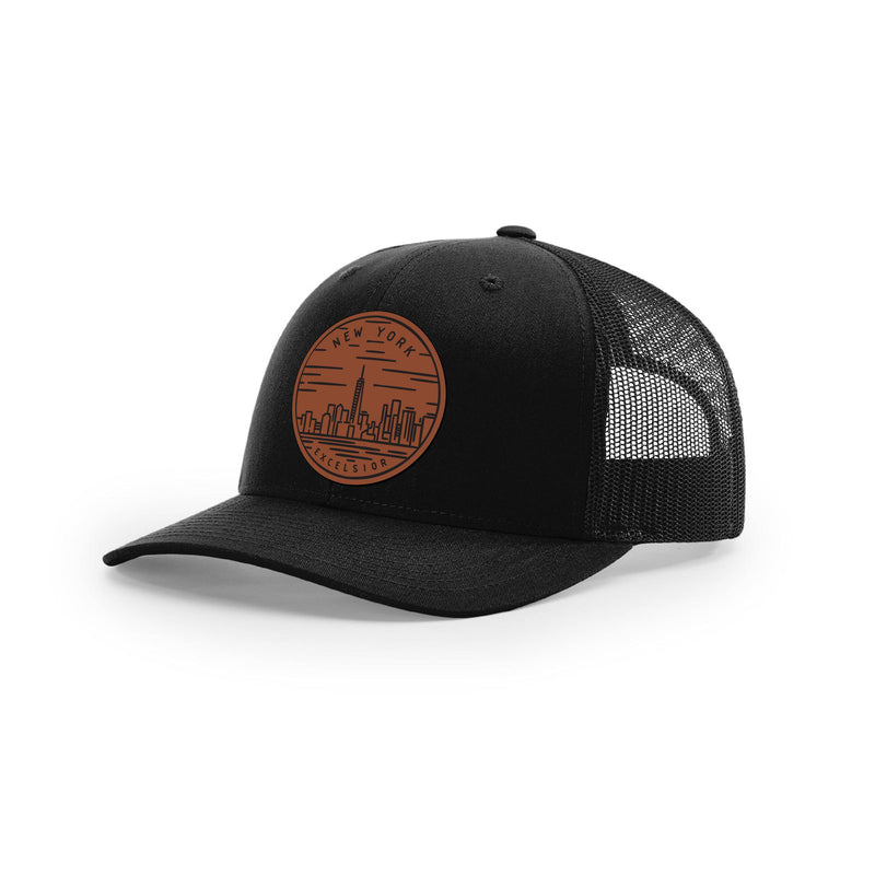 New York Hat | Leather Patch Hat | Trucker Hat