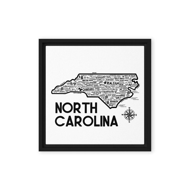 North Carolina Framed Canvas Print