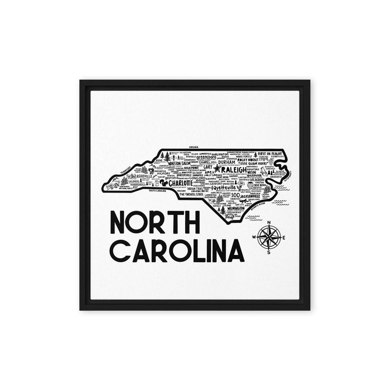 North Carolina Framed Canvas Print