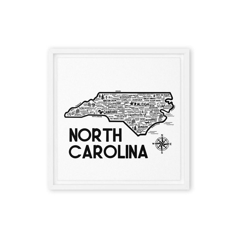 North Carolina Framed Canvas Print