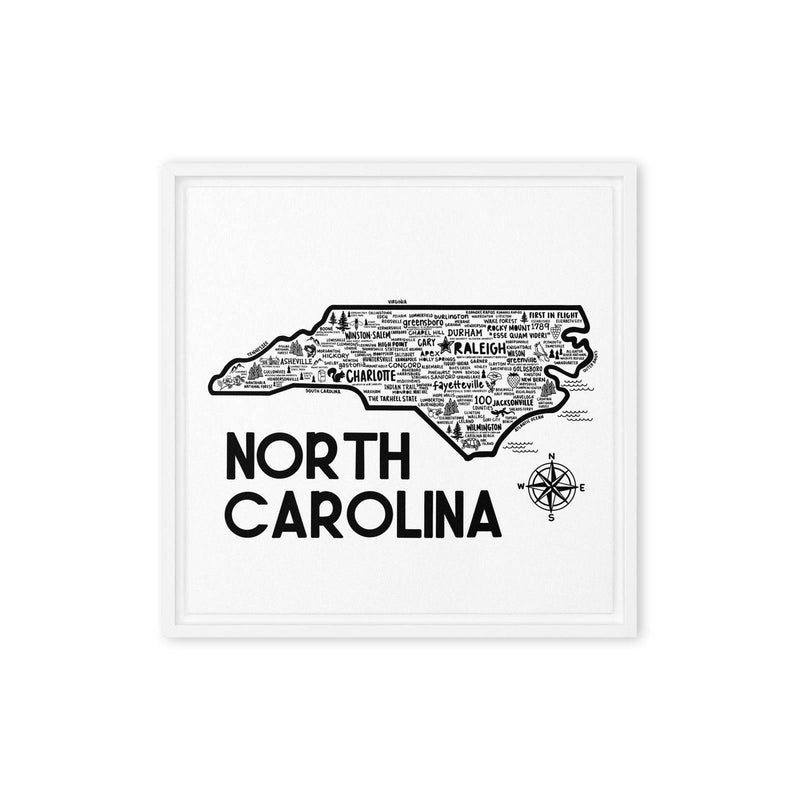 North Carolina Framed Canvas Print