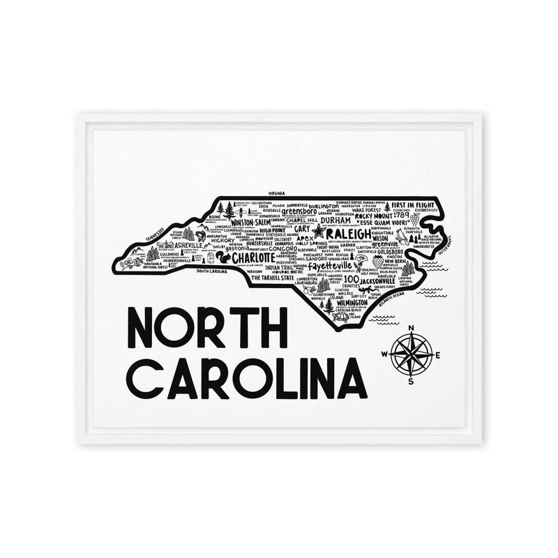 North Carolina Framed Canvas Print