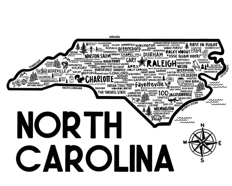 North Carolina Map Print | Katie Ford