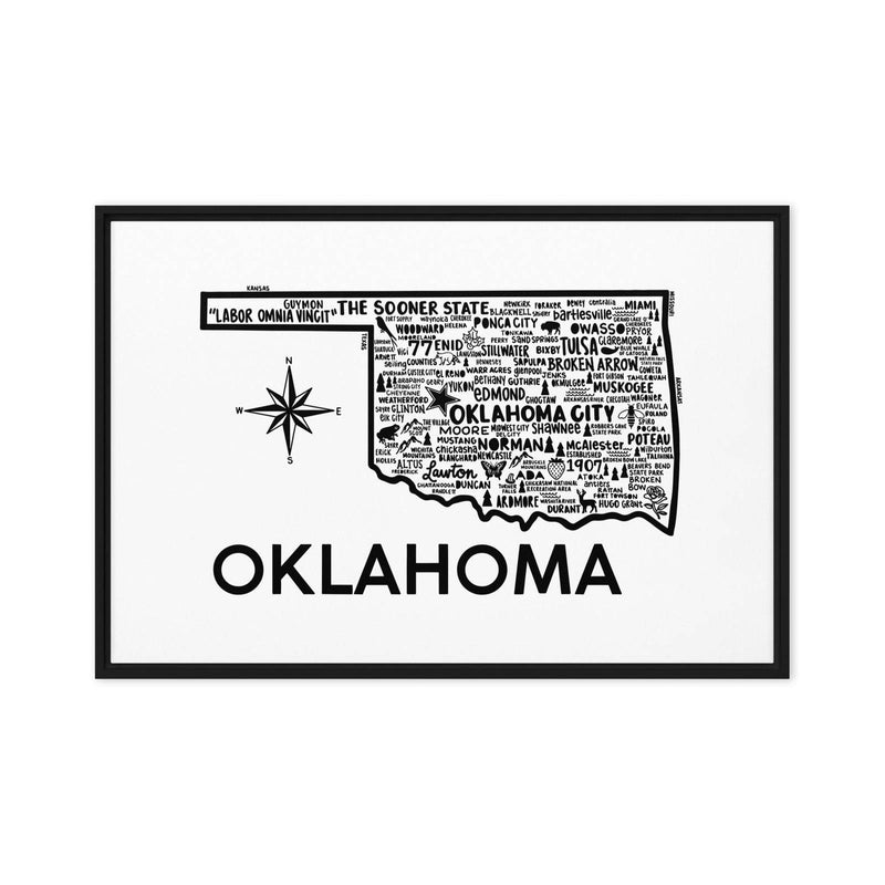 Oklahoma Framed Canvas Print