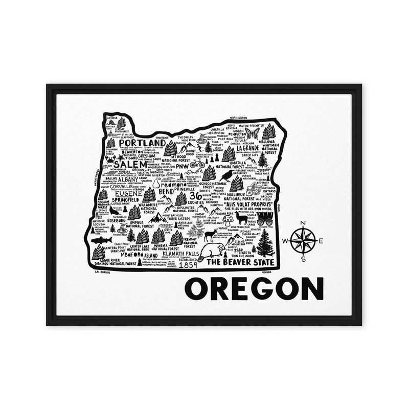 Oregon Framed Canvas Print