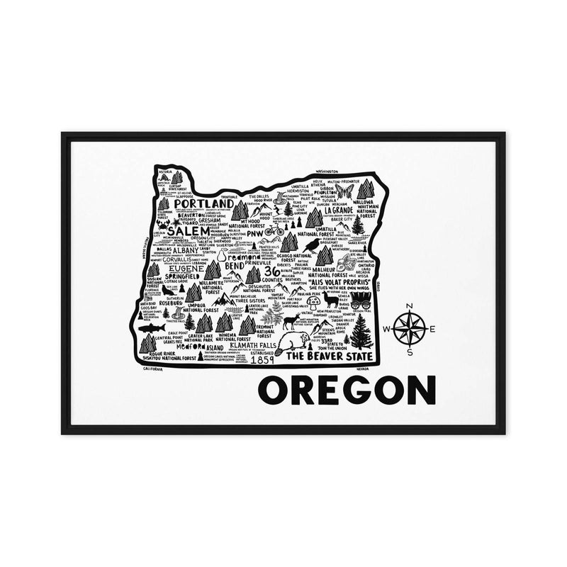 Oregon Framed Canvas Print