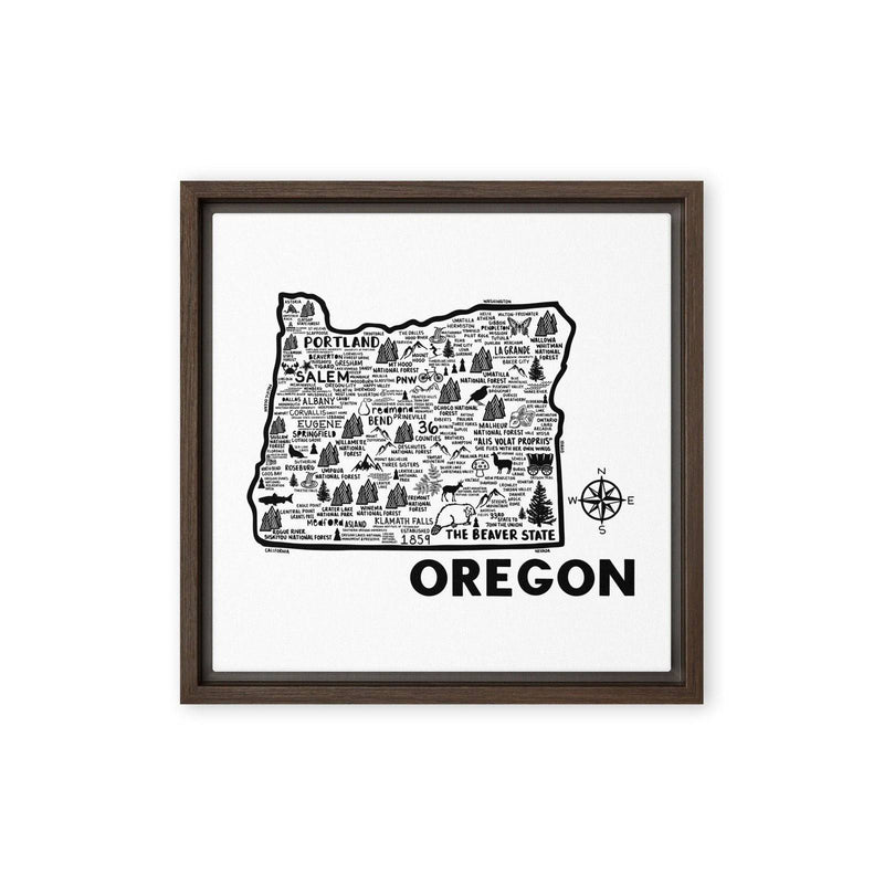 Oregon Framed Canvas Print