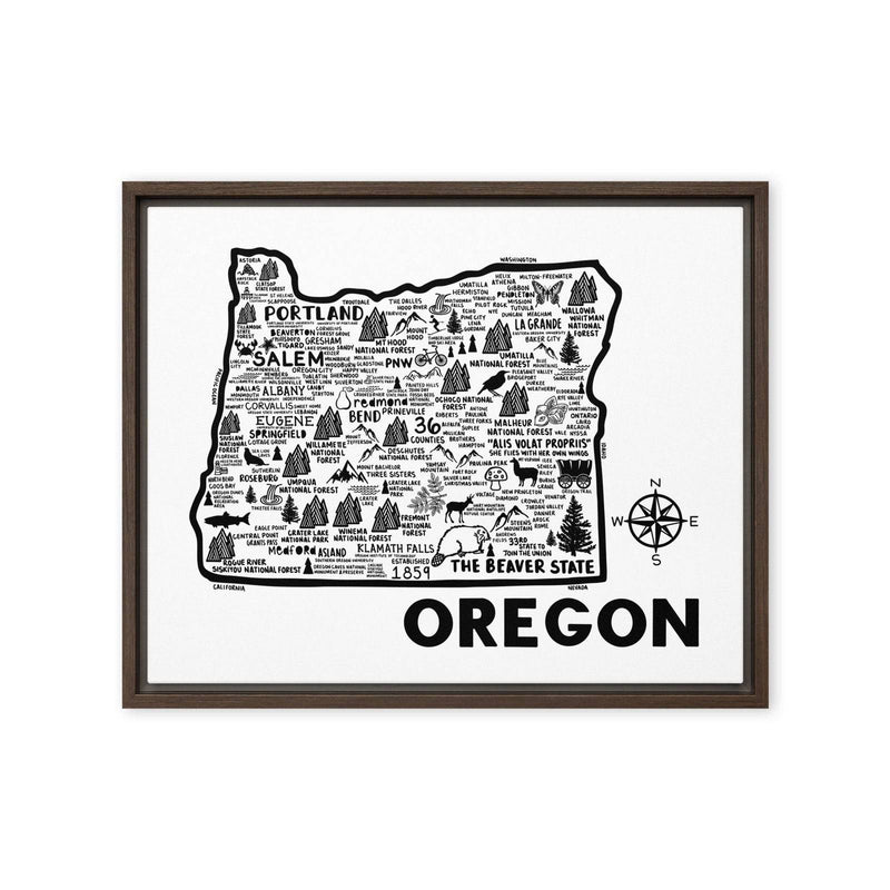 Oregon Framed Canvas Print