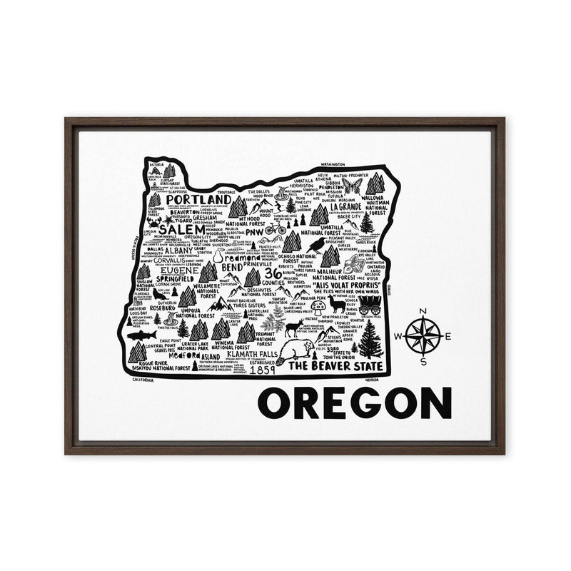 Oregon Framed Canvas Print