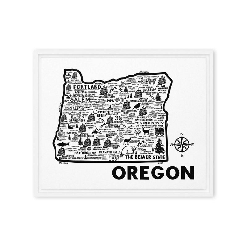 Oregon Framed Canvas Print