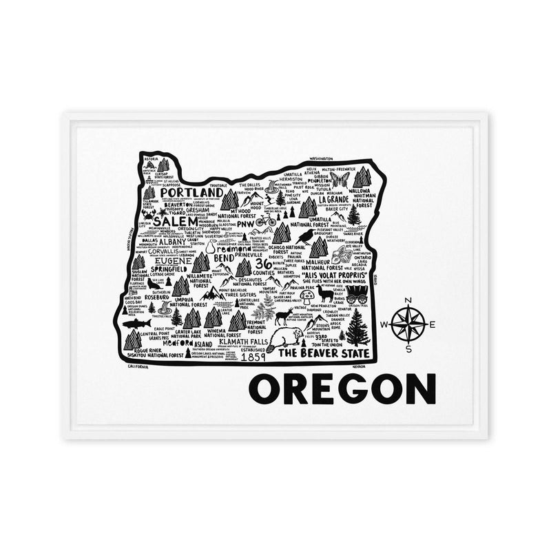 Oregon Framed Canvas Print