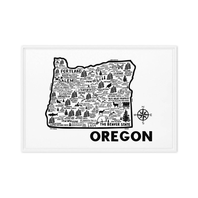 Oregon Framed Canvas Print