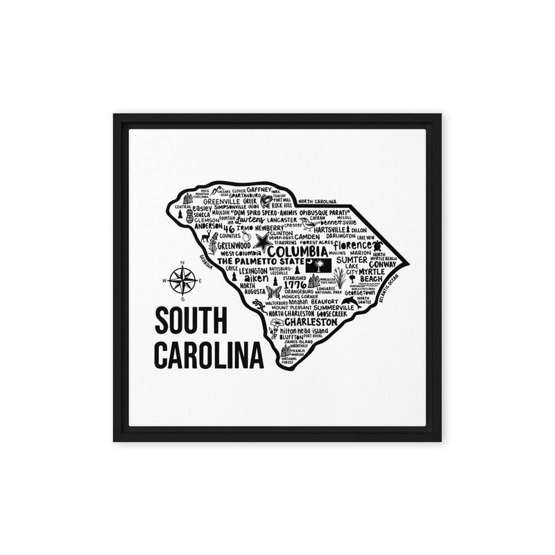 South Carolina Framed Canvas Print