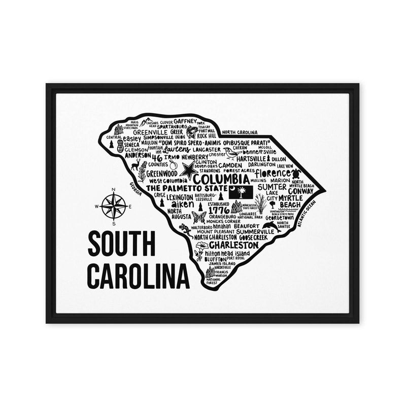 South Carolina Framed Canvas Print