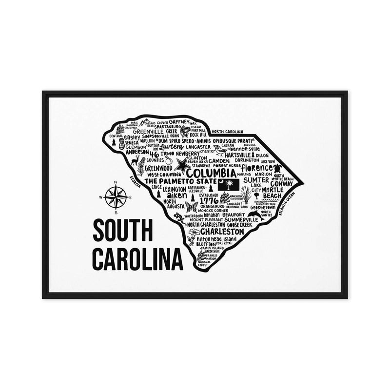 South Carolina Framed Canvas Print