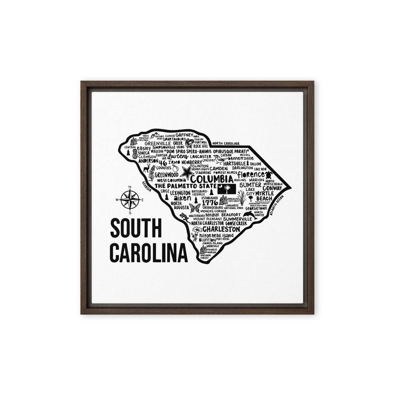 South Carolina Framed Canvas Print