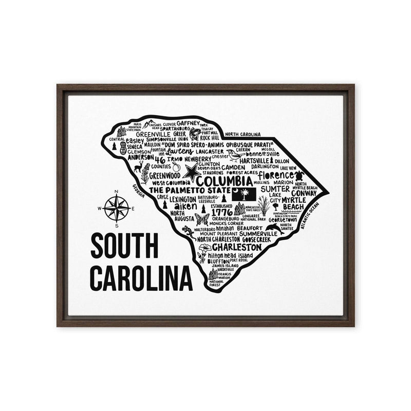 South Carolina Framed Canvas Print