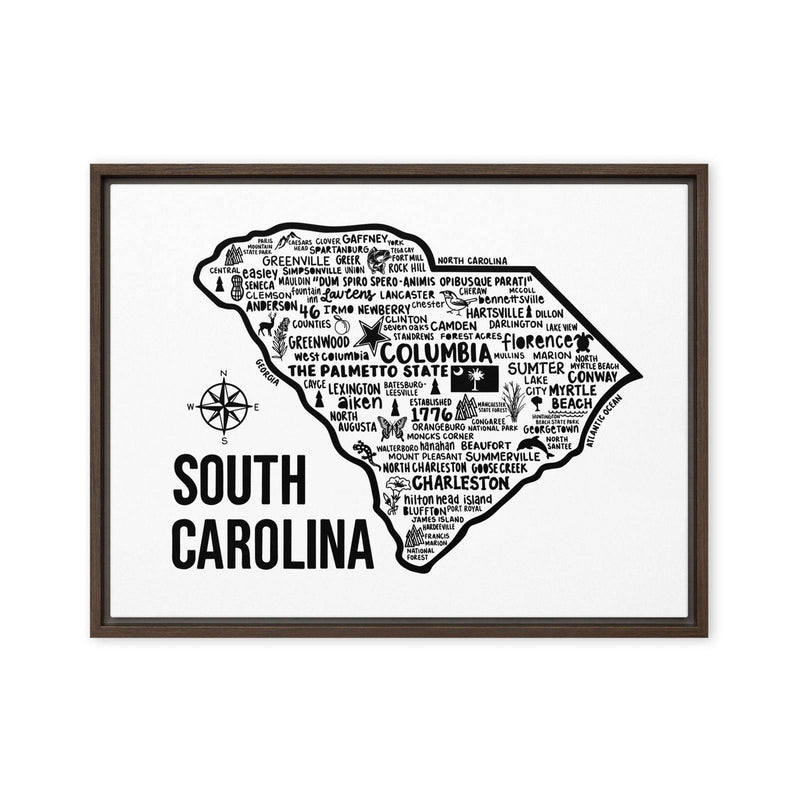 South Carolina Framed Canvas Print