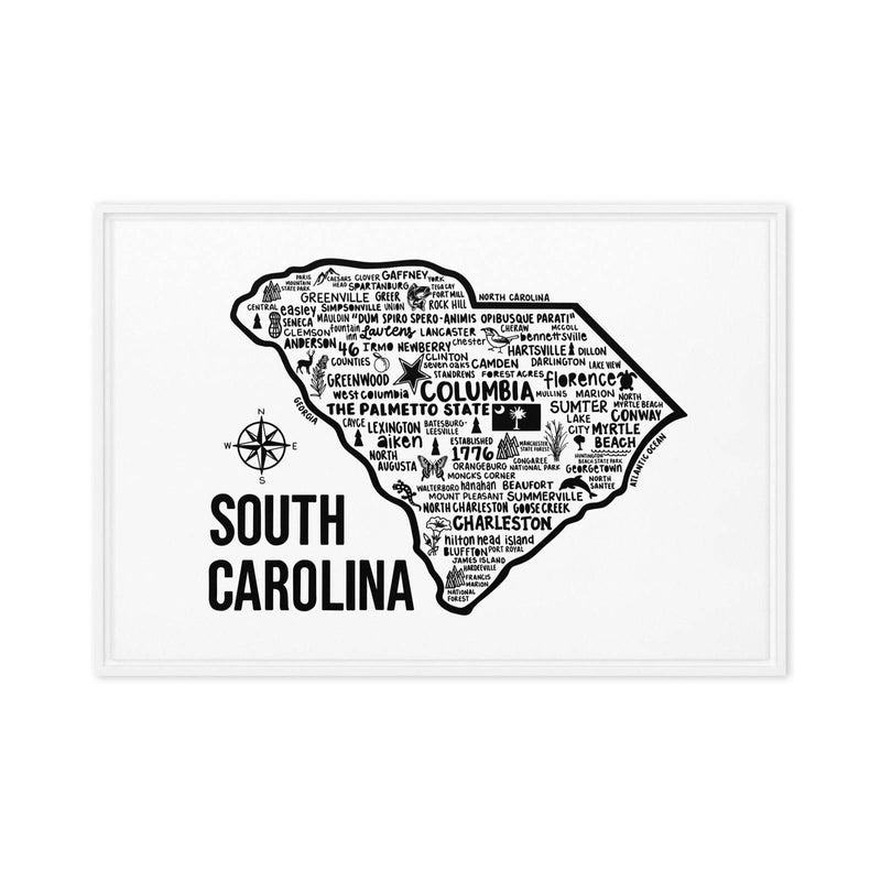 South Carolina Framed Canvas Print