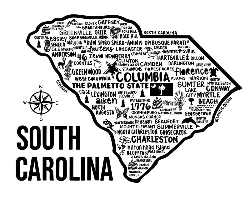 South Carolina Map Print | Katie Ford