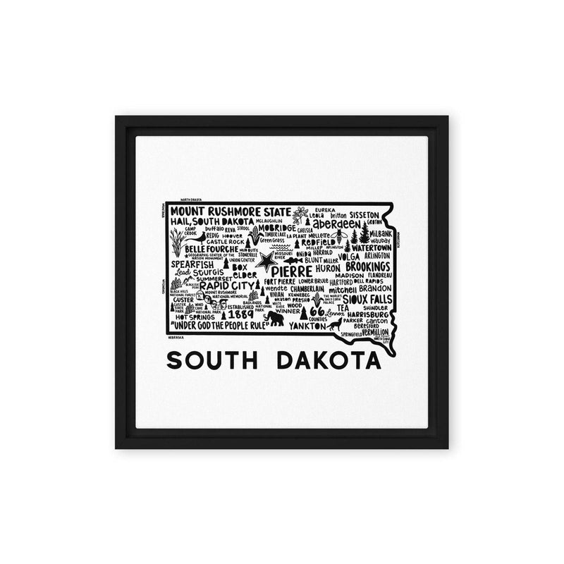 South Dakota Framed Canvas Print